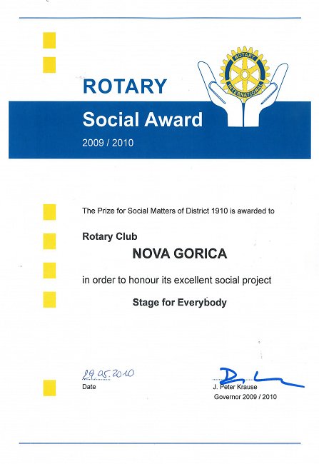 Rotary Social Award - Dunaj 2010 (foto: Hermina Kovačič)